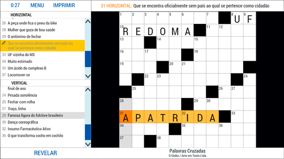 Palavras Cruzadas: O Globo Screenshot