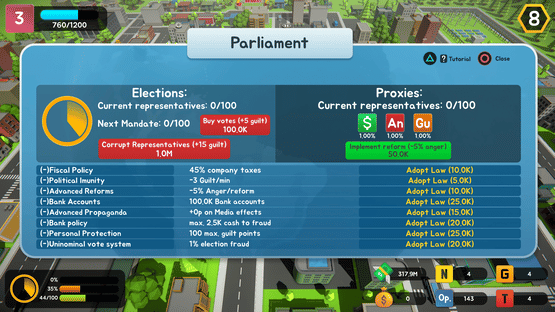 Corruption: Political Simulator Strategy Screenshot