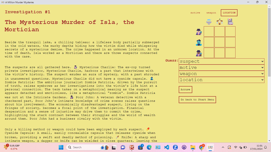 A Million Murder Mysteries Screenshot