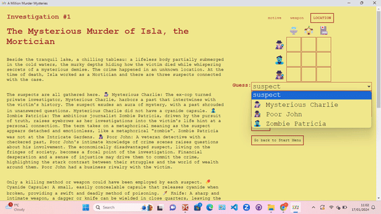 A Million Murder Mysteries Screenshot