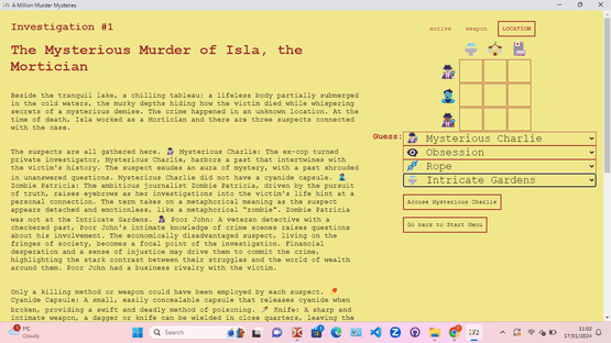 A Million Murder Mysteries Screenshot
