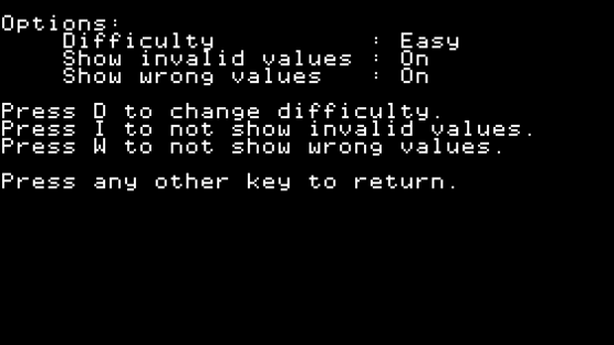 Apple II Sudoku Screenshot