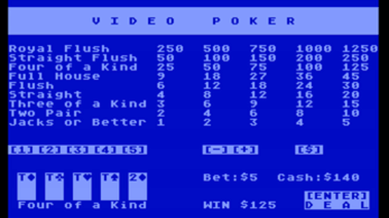 Jacks or Better Video Poker Screenshot