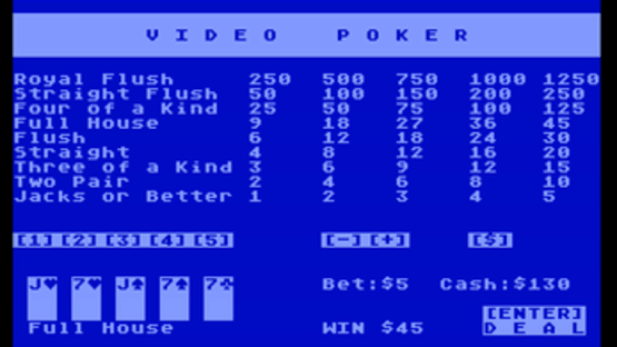 Jacks or Better Video Poker Screenshot