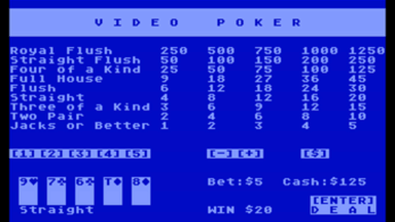 Jacks or Better Video Poker Screenshot