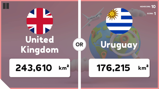 Which Country Is Larger? Screenshot