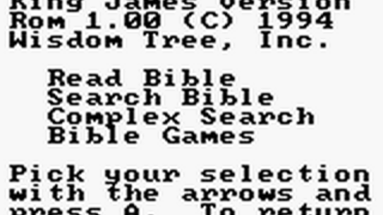 King James Bible for Use on Game Boy Screenshot