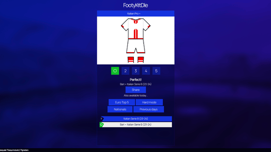 FootyKitDle Screenshot