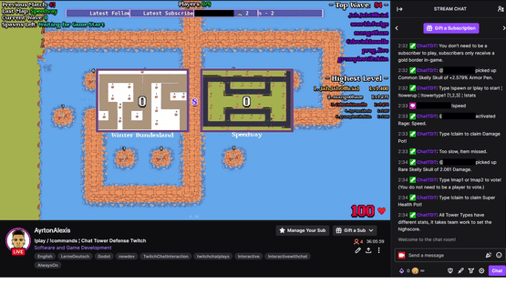 ChatTDT: Tower Defense Twitch Screenshot