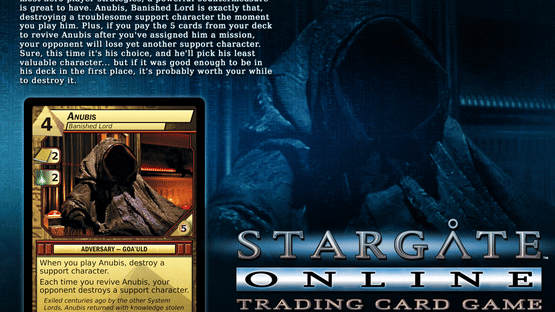 Stargate Online Trading Card Game Screenshot