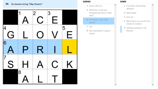 The Mini Crossword Screenshot