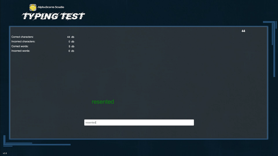 Typing Test Screenshot