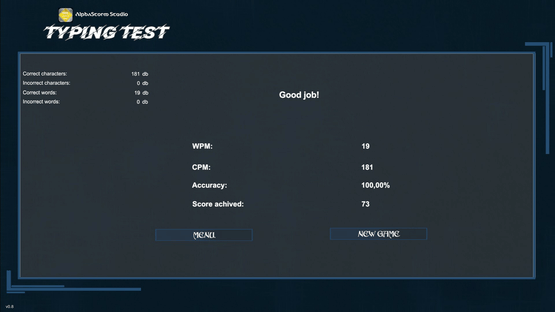 Typing Test Screenshot