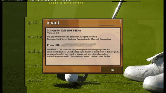 Microsoft Golf 1998 Edition Screenshot