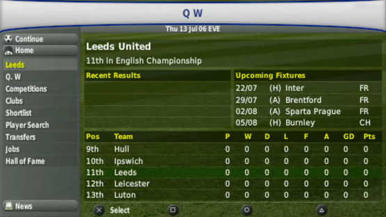 Football Manager Handheld 2007 Screenshot