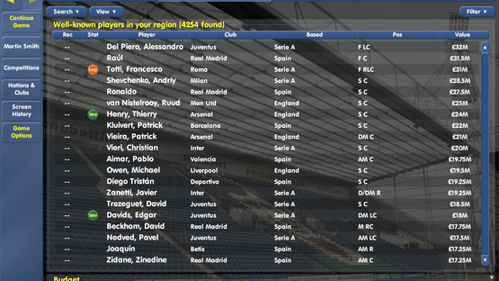 Championship Manager: Season 03/04 Screenshot