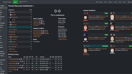 ZenGM Hockey Screenshot