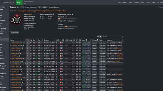 ZenGM Hockey Screenshot