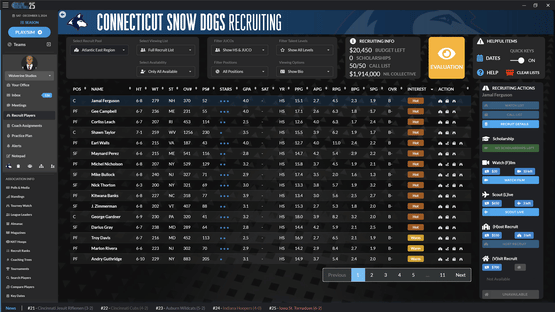 Draft Day Sports: College Basketball 2025 Screenshot