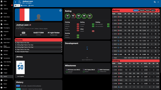 Baseball Legacy Manager 25 Screenshot