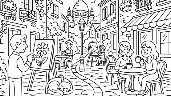 100 Cats Lost in France Find & Color Screenshot