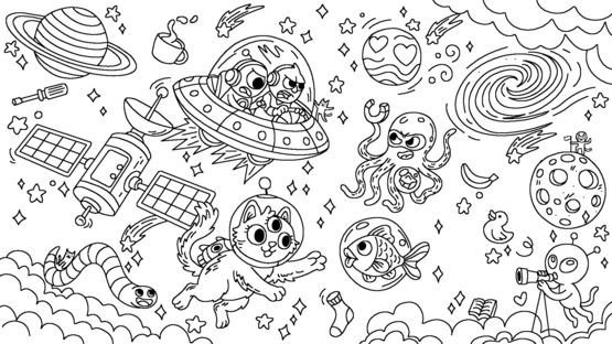 100 Cats Lost in Space Find & Color Screenshot