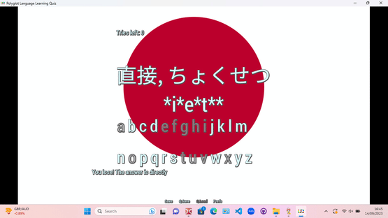 Polyglot Language Learning Quiz Screenshot