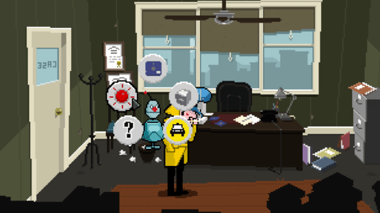 Detective Case and Clown Bot in: Murder in the Hotel Lisbon Screenshot