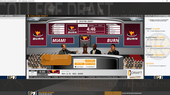 Draft Day Sports: Pro Basketball 2018 Screenshot